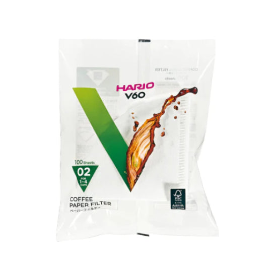 Hario V60 Paper Filters 02 White 100 Sheets